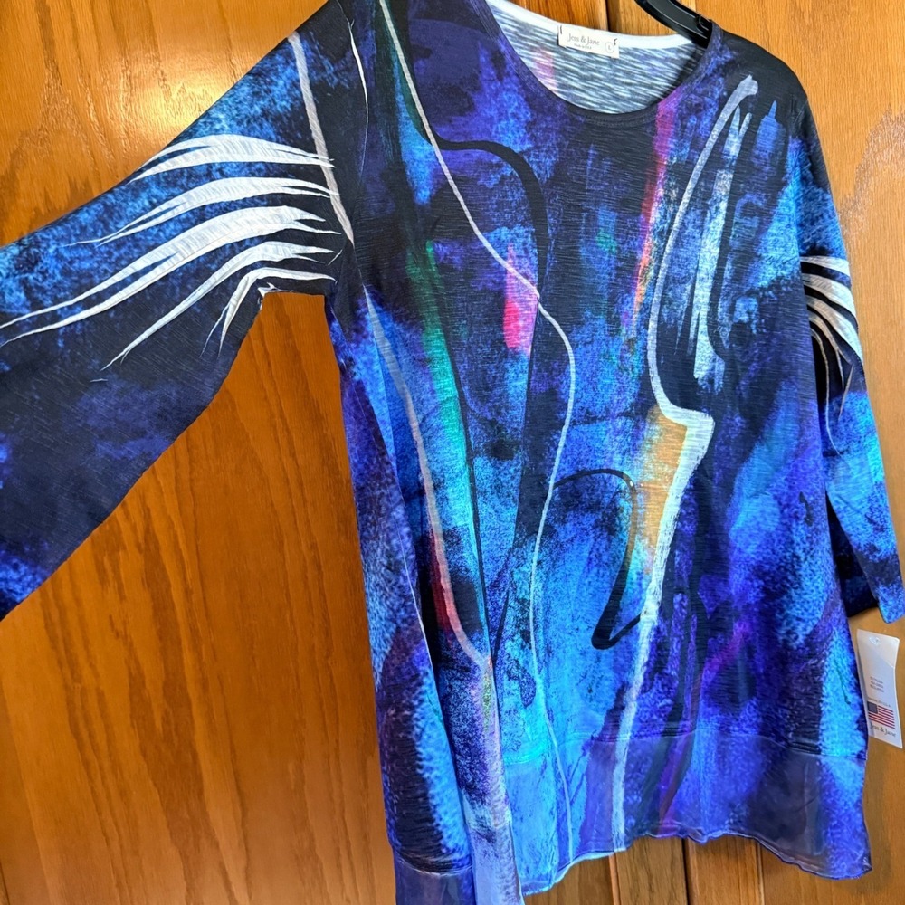 NEW Jess Jane Size Large Lightweight‎ "Eclipse" Long Sleeve Tunic USA NWT - Picture 4 of 9